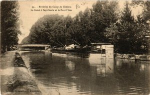 CPA Env. du Camp de CHALONS Le Canal a Sept-SAULX et le Pont l'Issu (490433)