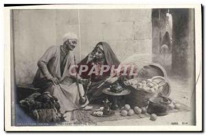 Old Postcard Salon Girardet Flirt Orientalism in Cairo Egypt Egypt