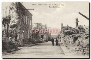 Old Postcard Anizy Le Chateau De Street I & # 39Hotel Town Militaria