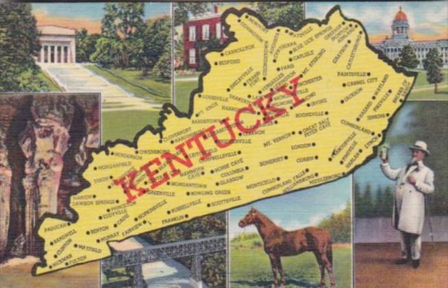 Map Of Kentucky With Multi View Curteich
