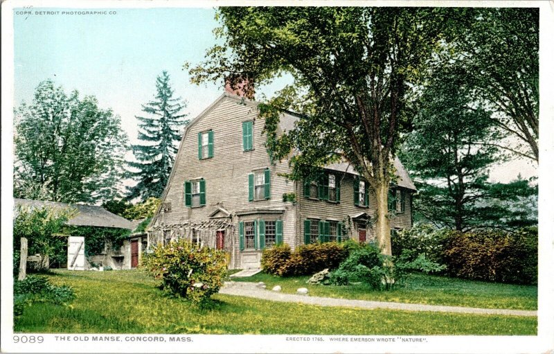 Old Manse Concord Mass. Detroit Photographic Nature DB Postcard Vintage Unused 