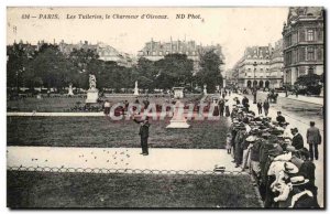 Paris Old Postcard Les Tuileries The charmer d & # 39oiseaux (Louvre)