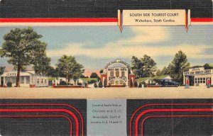 South Side Tourist Court Motel US 17 Walterboro South Carolina linen postcard