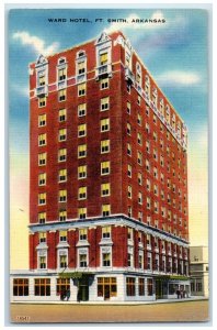 c1930's Ward Hotel Building Street View Fort Smith Arkansas AR Vintage Postcard