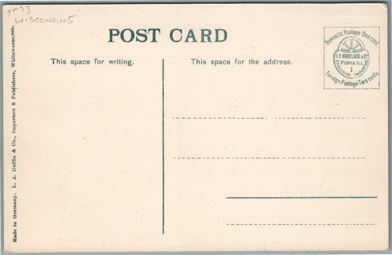 WHITEWATER WI MAIN STREET ANTIQUE POSTCARD