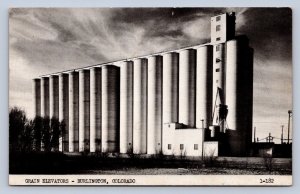 J89/ Burlington Colorado Postcard c1940s Grain Elevators Farming  402