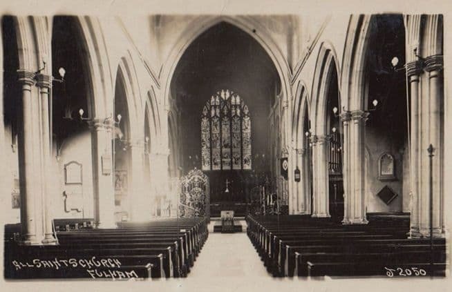 Organ Interior of All Saints Church Fulham Johns Publishers Real Photo Postcard