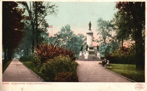 Vintage Postcard Washington Place Historic Monument Park Rochester New York NY