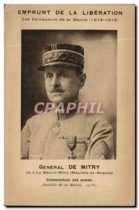 Postcard Old Army Borrowing the release Winners of the Marne General Mitry