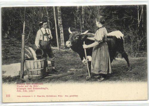 germany, Bavarian Farmers with Cow (ca. 1899)