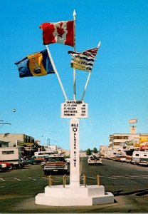 Canada British Columbia Dawson Creek Mile O Post Roadside Marker