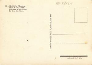 BF13484 granada alhambra patio de los lenes spain front/back image