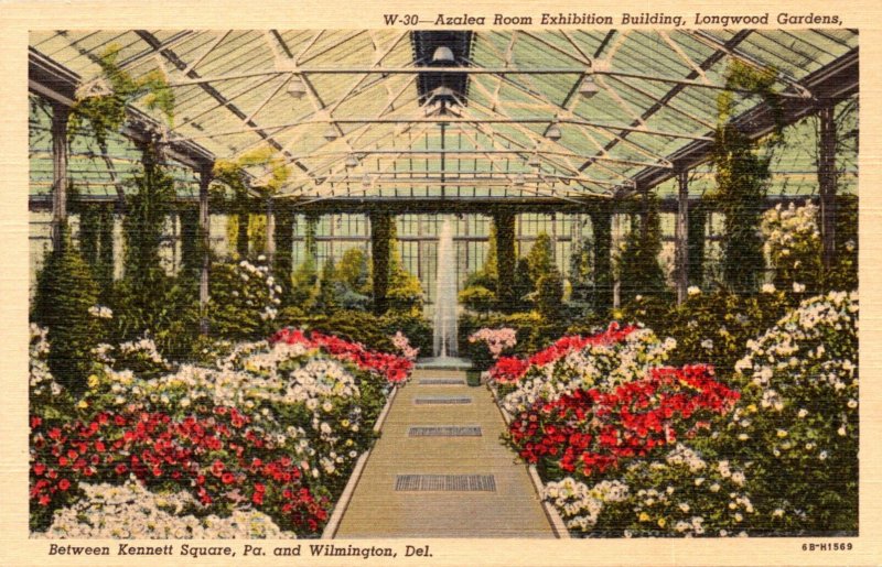 Pennsylvania/Delaware Longwood Gardens Exhibition Building Azalea Room Curteich