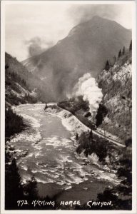 Byron Harmon 772 Kicking Horse Canyon Train BC British Columbia RP Postcard H41