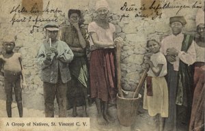 cape verde, SÃO VICENTE, Group of Natives (1908) Postcard