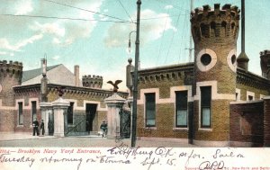 Vintage Postcard 1906 View of Brooklyn Navy Yard Entrance New York N. Y.