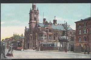 Lancashire Postcard - Town Hall, Talbot Square, Blackpool     RT910