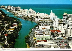 Florida Miami Beach Aerial View Of Skyline 1970