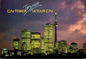 Canada Toronto Skyline and CN Tower At Dusk 1998