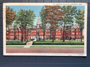 Vintage Postcard 1935 St. Ambrose College Davenport Iowa (IA)