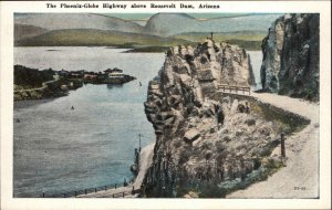 Roosevelt Dam Arizona AZ Phoenix Globe Highway c1920 Vintage Postcard