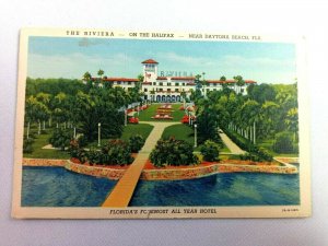 Vintage Postcard The Riviera on the Halifax Hotel near Daytona Beach FL Florida