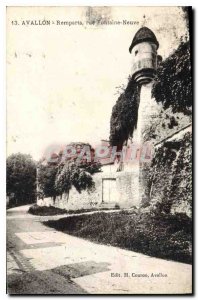 Old Postcard Avallon Ramparts Street Fountain Neuve