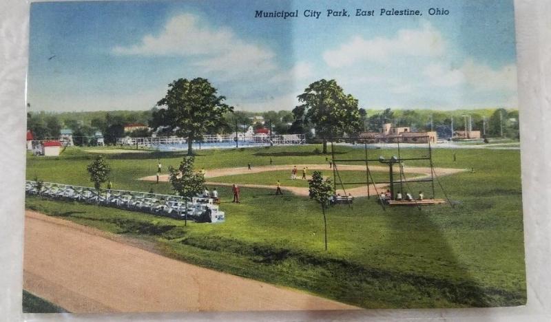 Antique/Vintage Postcard, Municipal City Park, East Palestine, Ohio