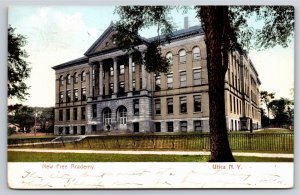 Utica New York~New Free Academy Bldg Exterior View~PM 1906~Vintage Postcard