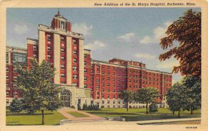 St Marys Hospital New Addition Rochester Minnesota 1940s linen postcard