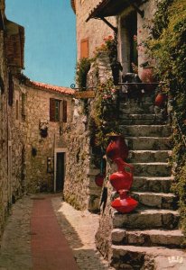 Postcard La Conte D'Azur French Riviera Eze Vieille Rue Pittoresque France