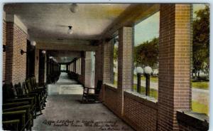 SAN ANTONIO, TX   Travis Park  ST. ANTHONY  Loggia  Rocking Chairs 1915 Postcard