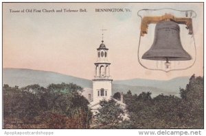 Tower Of Old First Church And Tichenor Bell Bennington Vermont Handcolored Al...