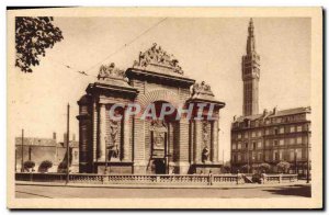 Old Postcard Lille The door of Paris and the belfry