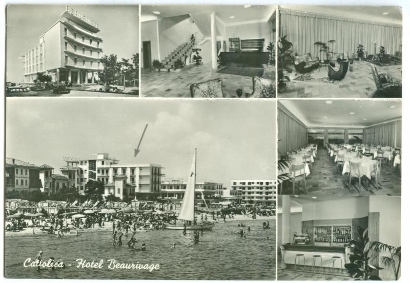 Italy, Italia, HOTEL BEAURIVAGE, Cattolica, 1960 used real photo Postcard