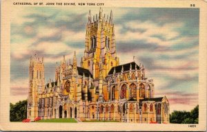 Vintage New York City Postcard  - Cathedral of St. John The Divine