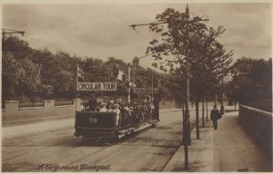 Taking A Trip Around Blackpool Antique WW1 Tram Bus Postcard
