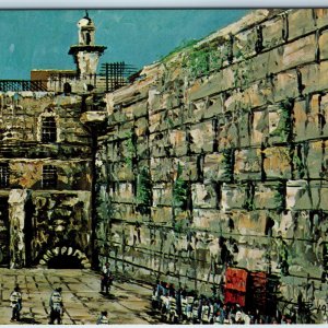 1972 Morris Katz Israel Western Wall Art Painting Print Jewish Holy Land PC A235