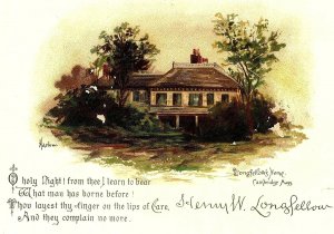 1880's Remer's Teas Coffees Henry W. Longfellow's Home Scene & Poem &K