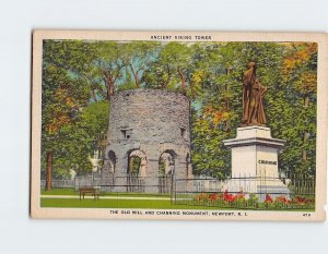 Postcard Ancient Viking Tower, The Old Mill And Channing Monument, Newport, R.I.