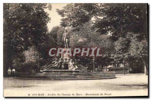 Postcard Old Garden Colmar Champ de Mars Monument Bruat