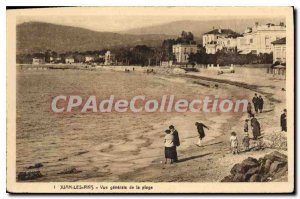 Old Postcard Juan Les Pins Vue Generale De La Plage