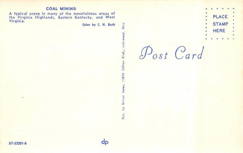 Mining Industry   COAL RAILROAD TRANSFER STATION     c1950's Chrome Postcard