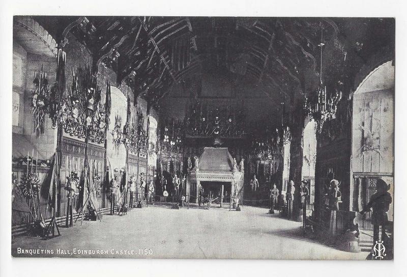 UK Scotland Edinburgh Castle Banqueting Hall Vtg Inglis Postcard