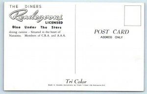 NANAIMO, B.C. Canada ~ Roadside DINERS RENDEZVOUS Interior Romantic  Postcard