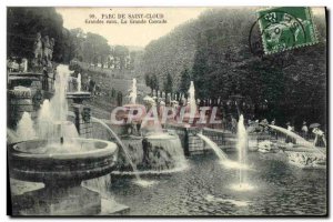 Old Postcard Parc de St Cloud Large water La Grande Cascade