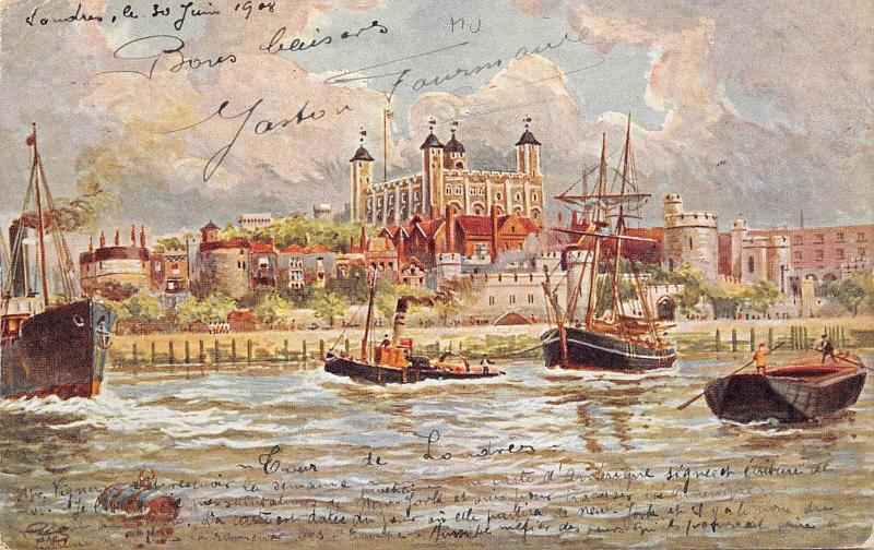 BR62817 the tower of london ship   postcard paiting uk