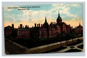 Vintage 1914 Postcard John Hopkins Hospital North Broadway Baltimore Maryland