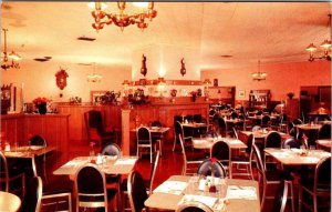 Hollywood CA California TICK TOCK RESTAURANT~Interior ROADSIDE ca1950's Postcard