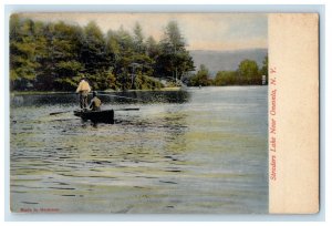 c1905 Straders Lake Canoeing Near Oneonta New York NY Unposted Antique Postcard